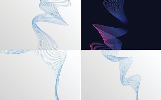 paquete de fondo de presentación abstracta de curva de onda moderna vector