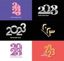 Big Set of 2023 Happy New Year logo text design 2023 number design template vector