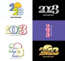 Big Set of 2023 Happy New Year logo text design 2023 number design template vector