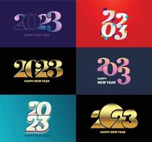 Big Collection of 2023 Happy New Year symbols Cover of business diary for 2023 with wishes vector