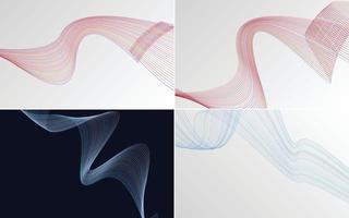 Collection of geometric minimal lines pattern set vector