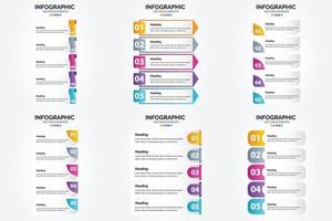 ilustración vectorial infografía conjunto de diseño plano para folleto publicitario y revista vector