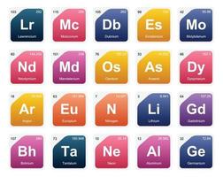 20 Preiodic table of the elements Icon Pack Design vector