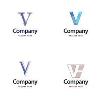 letra v diseño de paquete de logotipos grandes diseño de logotipos modernos y creativos para su negocio vector