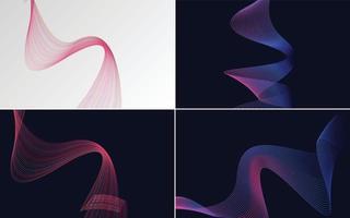 Collection of geometric minimal lines pattern set vector