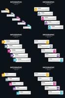 Vector 6 Infographics Pack Presentation slide template 5 Steps cycle diagrams and timelines