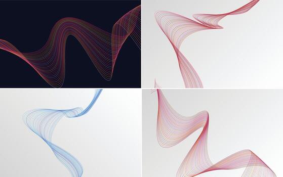 Collection of geometric minimal lines pattern set vector