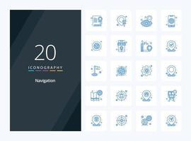 20 Navigation Blue Color icon for presentation vector