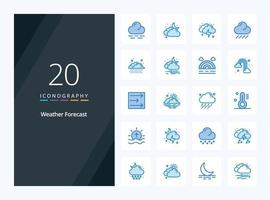 20 Weather Blue Color icon for presentation vector