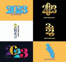 Big Set of 2023 Happy New Year logo text design 2023 number design template vector