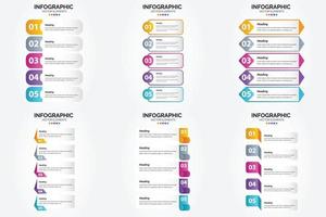 ilustración vectorial infografía conjunto de diseño plano para folleto publicitario y revista vector