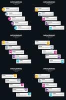 Vector 6 Infographics Pack Presentation slide template 5 Steps cycle diagrams and timelines