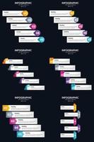 Vector 6 Infographics Pack Presentation slide template 5 Steps cycle diagrams and timelines