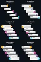 Vector 6 Infographics Pack Presentation slide template 5 Steps cycle diagrams and timelines