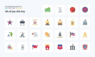 25 Usa Flat color icon pack vector