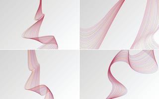 Collection of geometric minimal lines pattern set vector