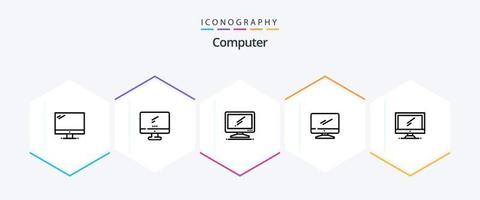 Computer 25 Line icon pack including . vector