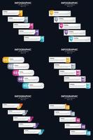 plantilla de diapositiva de presentación del paquete de infografías vectoriales 6 diagramas de ciclo de 5 pasos y líneas de tiempo vector