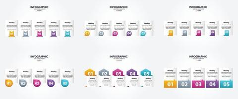 ilustración vectorial infografía conjunto de diseño plano para folleto publicitario y revista vector