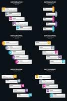 Vector 6 Infographics Pack Presentation slide template 5 Steps cycle diagrams and timelines