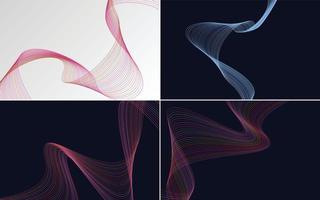 Collection of geometric minimal lines pattern set vector