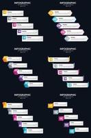 Vector 6 Infographics Pack Presentation slide template 5 Steps cycle diagrams and timelines