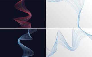 Collection of geometric minimal lines pattern set vector