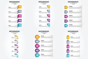 ilustración vectorial infografía conjunto de diseño plano para folleto publicitario y revista vector