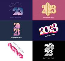 Big Set of 2023 Happy New Year logo text design 2023 number design template vector