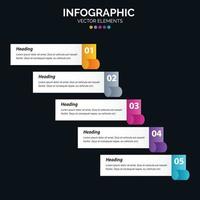 Diagrama de infografía de 5 opciones Informe anual Diseño web Concepto de negocio Pasos o procesos vector