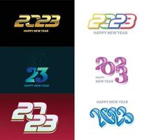 Big Collection of 2023 Happy New Year symbols Cover of business diary for 2023 with wishes vector