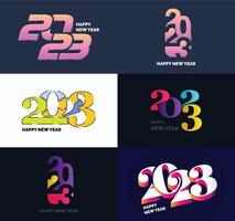 Big Set of 2023 Happy New Year logo text design 2023 number design template vector