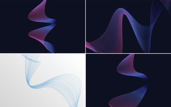 paquete de fondo de presentación abstracta de curva de onda moderna vector