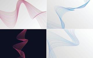 Collection of geometric minimal lines pattern set vector