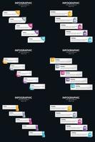 Vector 6 Infographics Pack Presentation slide template 5 Steps cycle diagrams and timelines