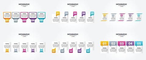 ilustración vectorial infografía conjunto de diseño plano para folleto publicitario y revista vector