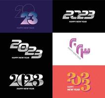 Big Set of 2023 Happy New Year logo text design 2023 number design template vector