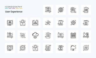 25 User Experience Line icon pack vector