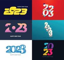 Big Set of 2023 Happy New Year logo text design 2023 number design template vector