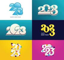 Big Set of 2023 Happy New Year logo text design 2023 number design template vector