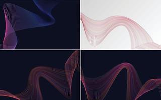 paquete de fondo de presentación abstracta de curva de onda moderna vector