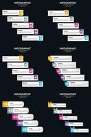 Vector 6 Infographics Pack Presentation slide template 5 Steps cycle diagrams and timelines