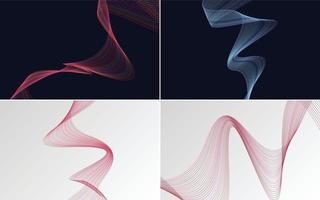 Collection of geometric minimal lines pattern set vector