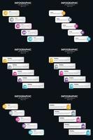 plantilla de diapositiva de presentación del paquete de infografías vectoriales 6 diagramas de ciclo de 5 pasos y líneas de tiempo vector