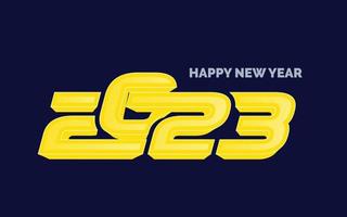 Happy new year 2023 Glossy Typography logo design vector