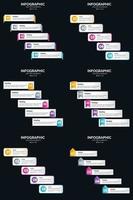 Vector 6 Infographics Pack Presentation slide template 5 Steps cycle diagrams and timelines