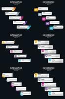 plantilla de diapositiva de presentación del paquete de infografías vectoriales 6 diagramas de ciclo de 5 pasos y líneas de tiempo vector