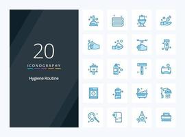 20 Hygiene Routine Blue Color icon for presentation vector