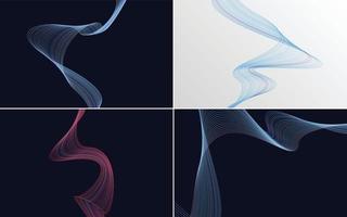 Collection of geometric minimal lines pattern set vector