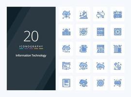 20 Information Technology Blue Color icon for presentation vector